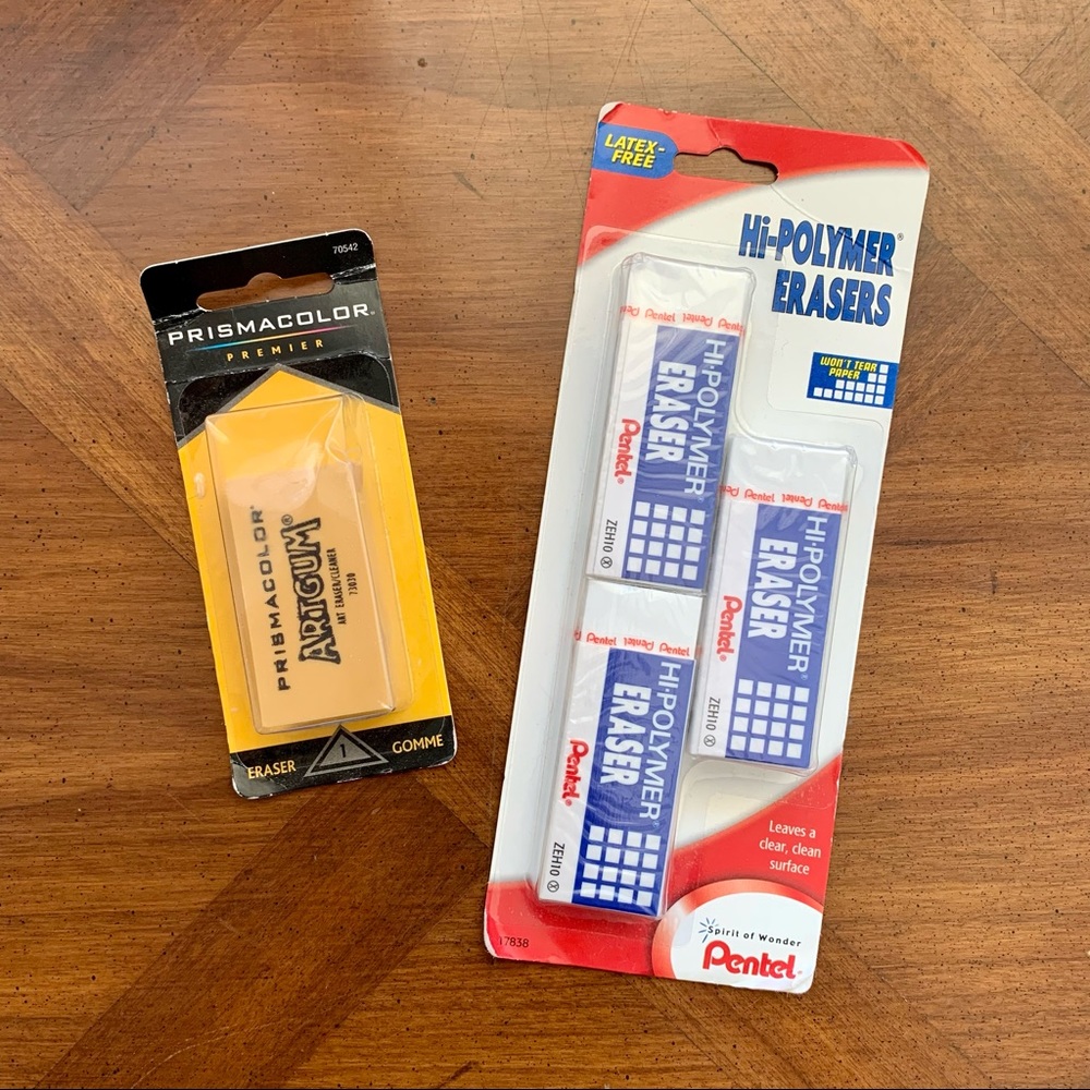 prismacolor artgum & pentel hi-polymer eraser bundle